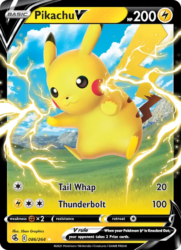 Pikachu V Holo Rare V Pokemon card #86 from Fusion Strike