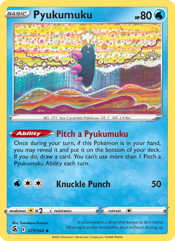 Pyukumuku Uncommon Pokemon card #77 from Fusion Strike