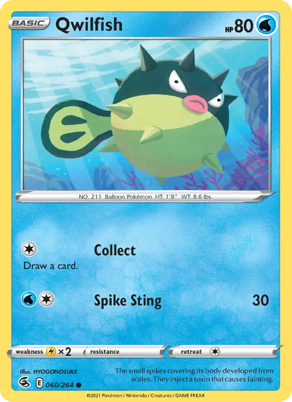 Qwilfish Common Pokemon card #60 from Fusion Strike