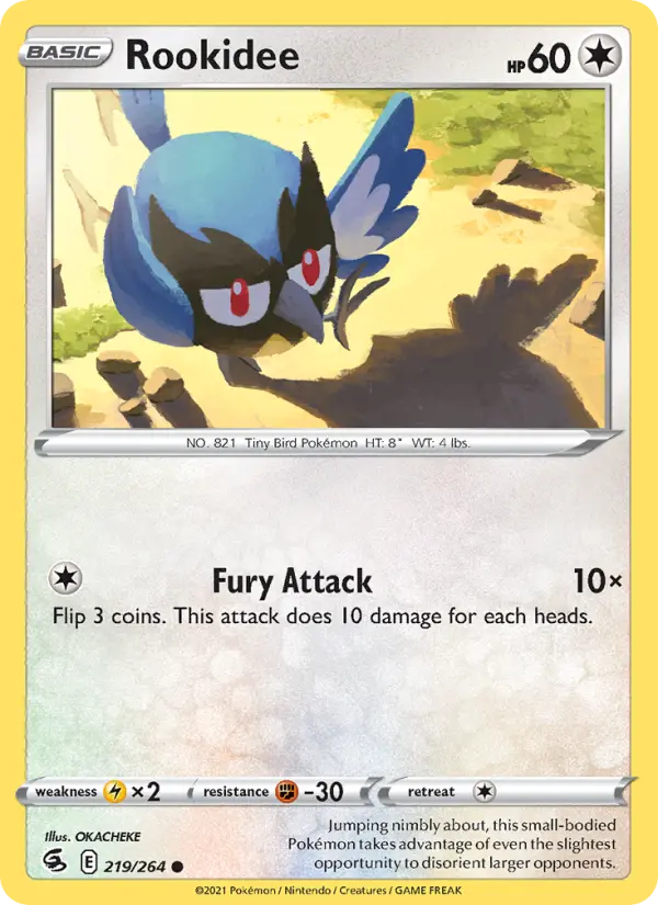 Rookidee Common Pokemon card #219 from Fusion Strike