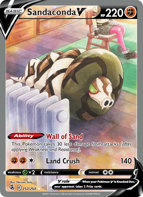 Sandaconda V Ultra Rare Pokemon card #252 from Fusion Strike