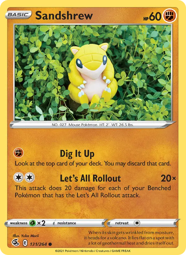 Sandshrew Common Pokemon card #131 from Fusion Strike