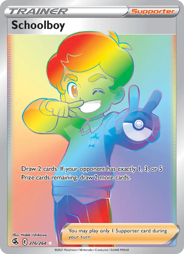 Schoolboy Secret Rare Pokemon card #276 from Fusion Strike