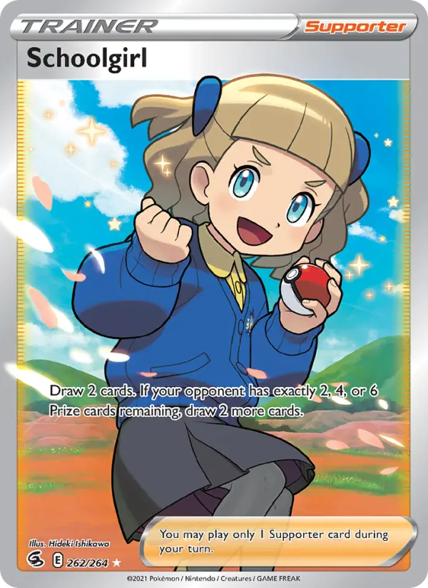Schoolgirl Ultra Rare Pokemon card #262 from Fusion Strike