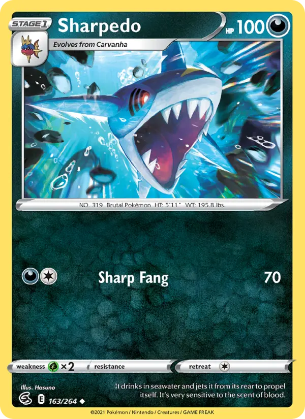 Sharpedo Uncommon Pokemon card #163 from Fusion Strike