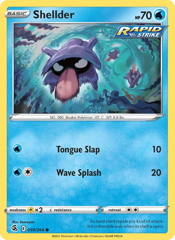Shellder Common Pokemon card #50 from Fusion Strike