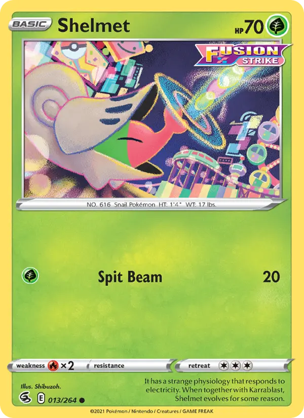 Shelmet Common Pokemon card #13 from Fusion Strike
