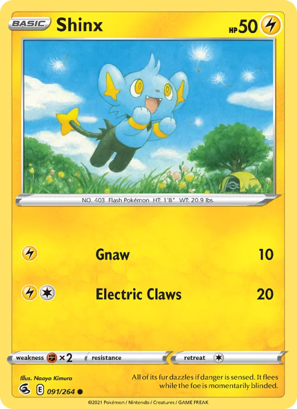 Shinx Common Pokemon card #91 from Fusion Strike