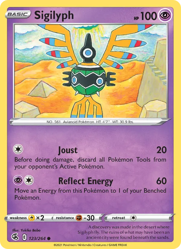 Sigilyph Common Pokemon card #123 from Fusion Strike
