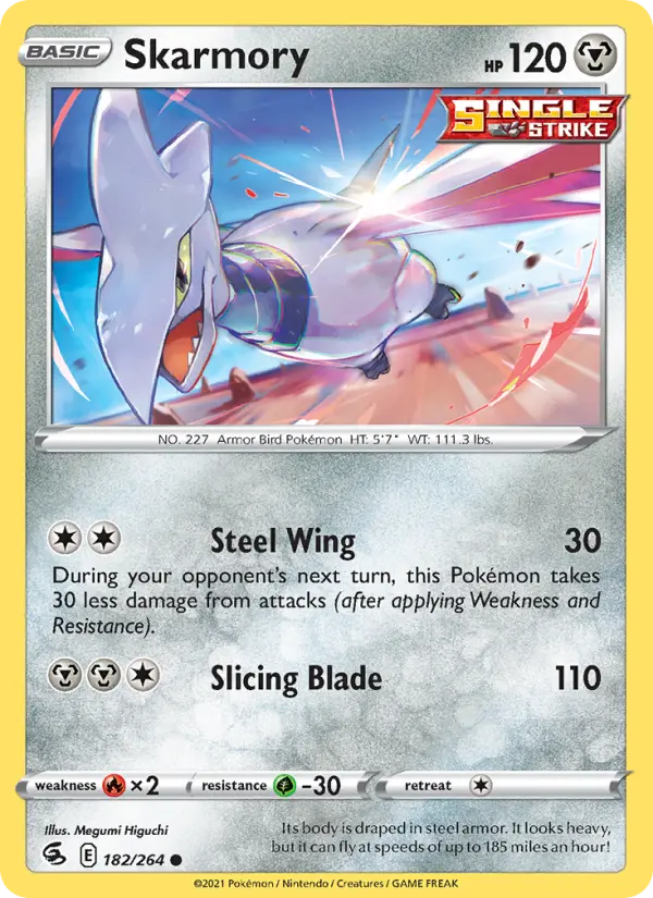 Skarmory Common Pokemon card #182 from Fusion Strike