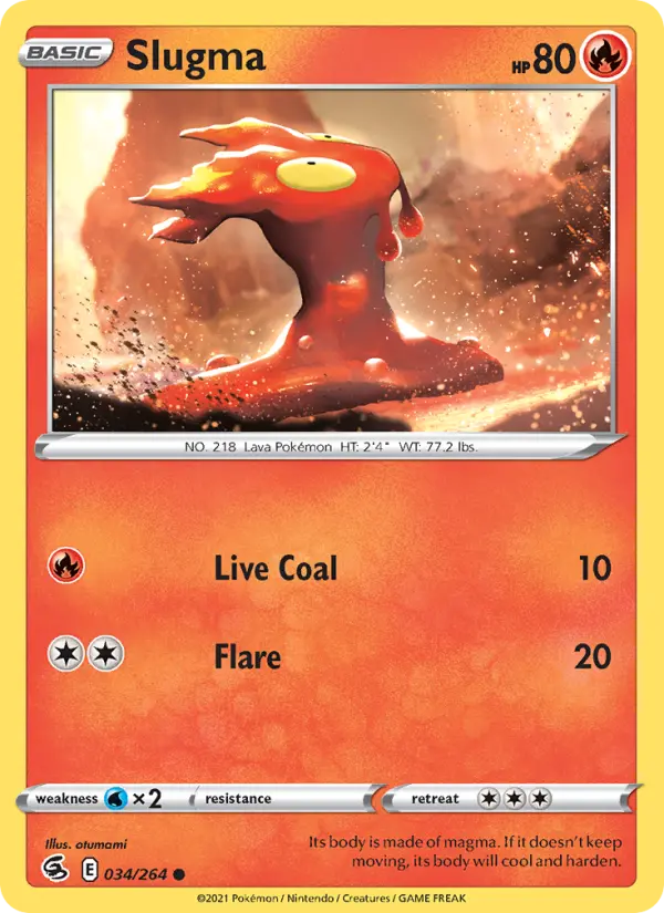 Slugma Common Pokemon card #34 from Fusion Strike