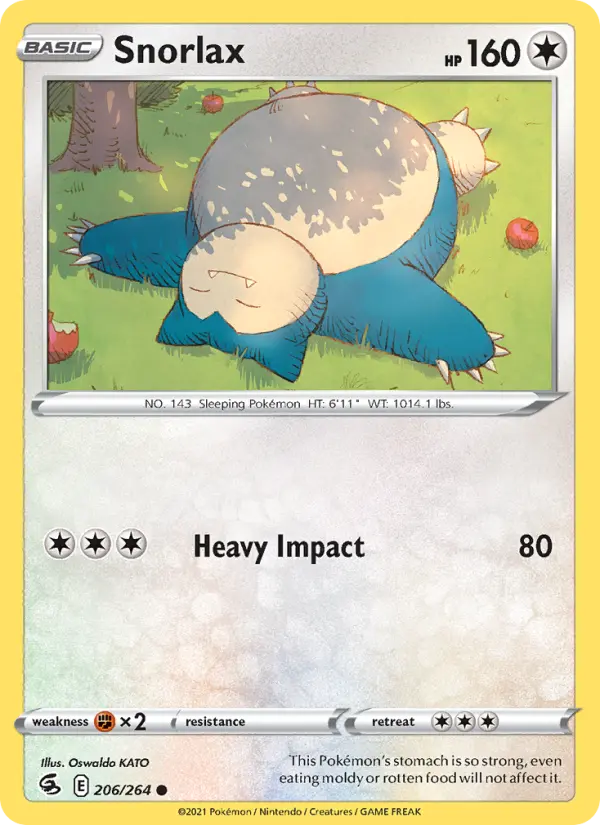 Snorlax Common Pokemon card #206 from Fusion Strike
