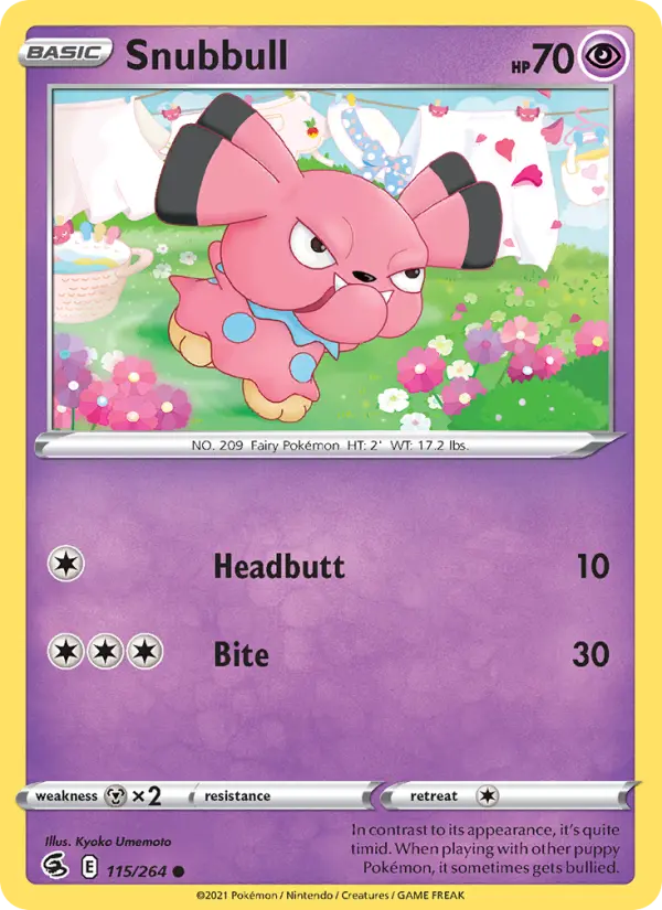 Snubbull Common Pokemon card #115 from Fusion Strike