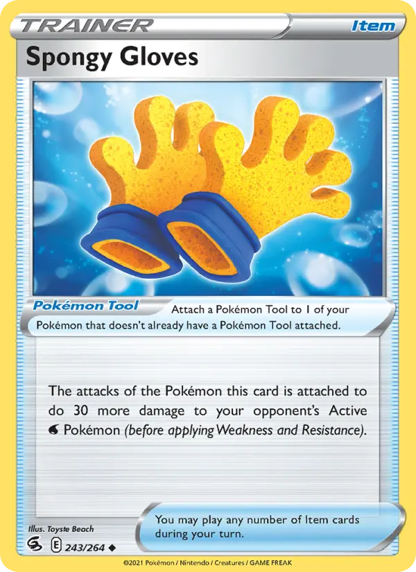Spongy Gloves Uncommon Pokemon card #243 from Fusion Strike
