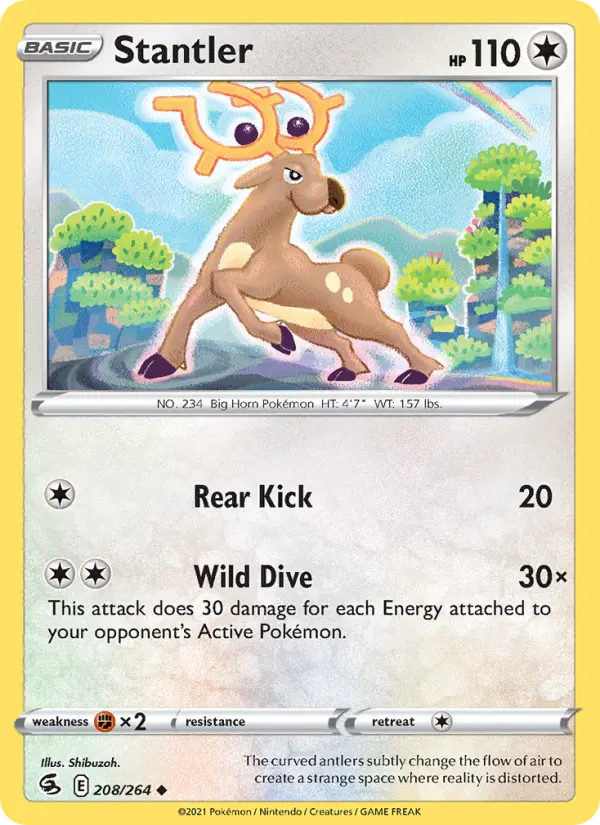 Stantler Uncommon Pokemon card #208 from Fusion Strike