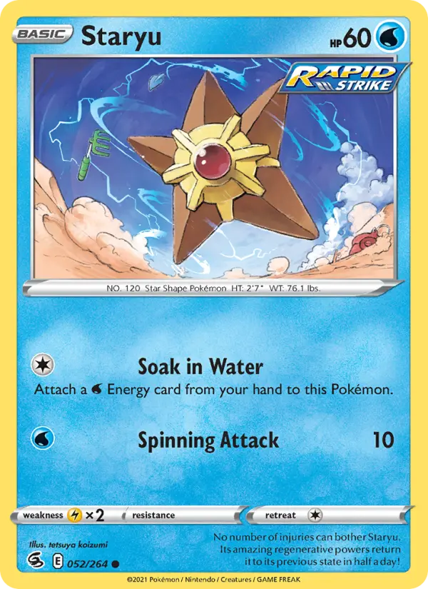 Staryu Common Pokemon card #52 from Fusion Strike
