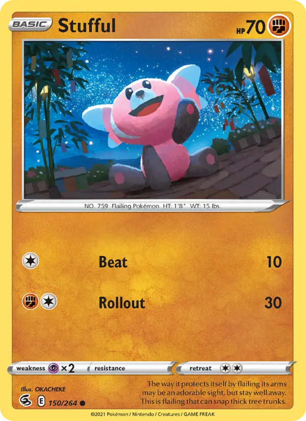 Stufful Common Pokemon card #150 from Fusion Strike