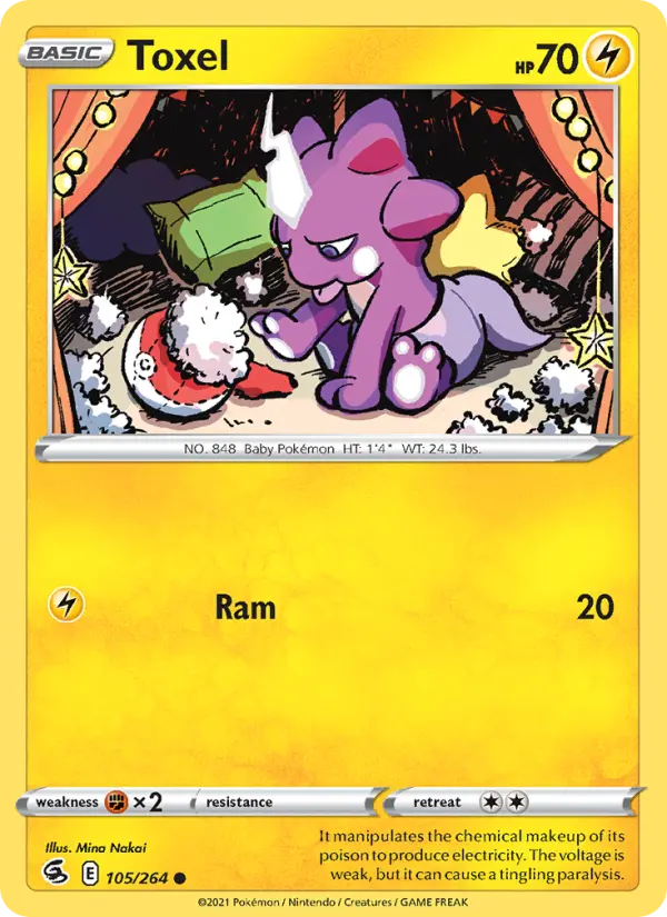 Toxel Common Pokemon card #105 from Fusion Strike