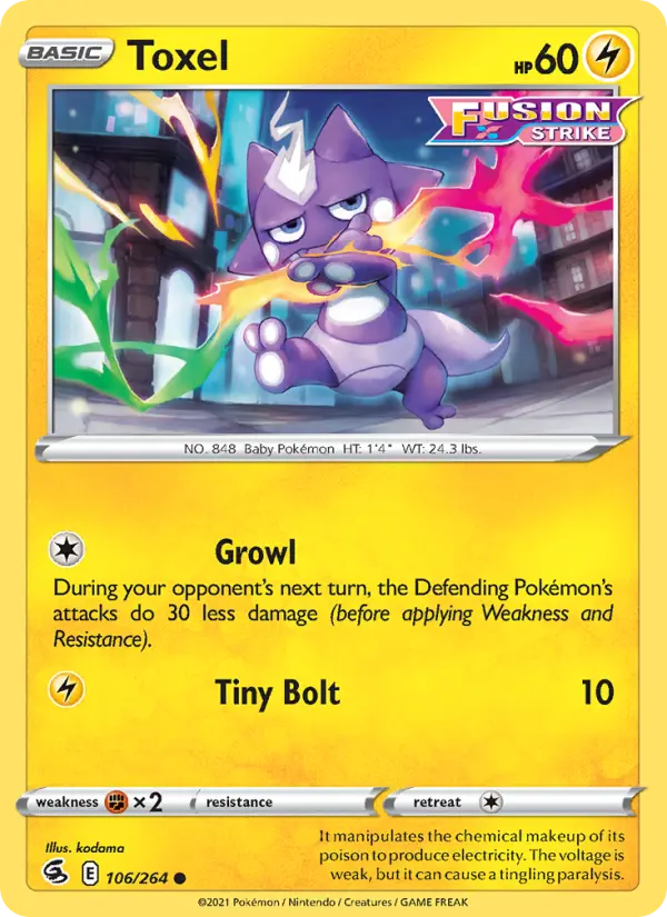 Toxel Common Pokemon card #106 from Fusion Strike