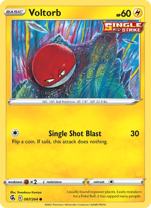 Voltorb Common Pokemon card #87 from Fusion Strike