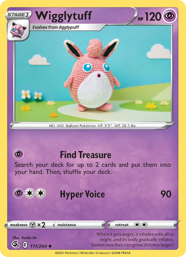 Wigglytuff Uncommon Pokemon card #111 from Fusion Strike