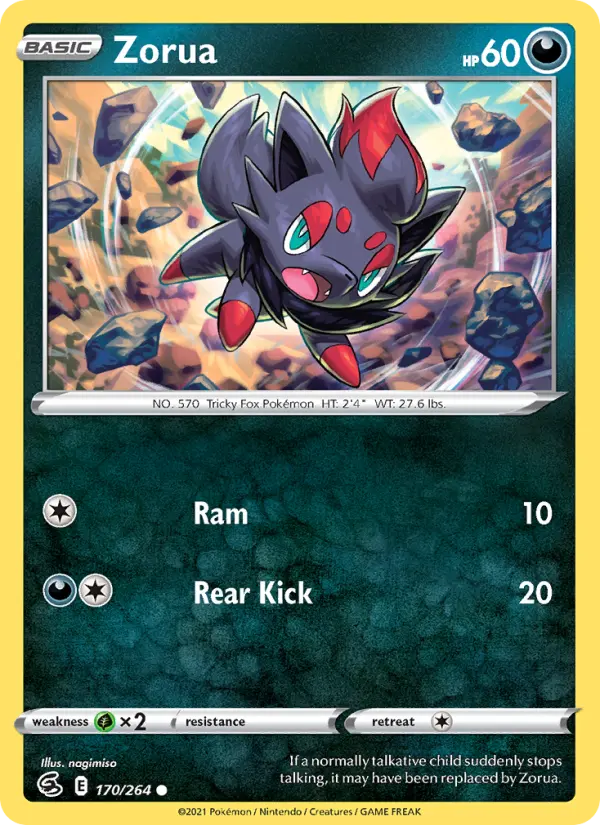 Zorua Common Pokemon card #170 from Fusion Strike