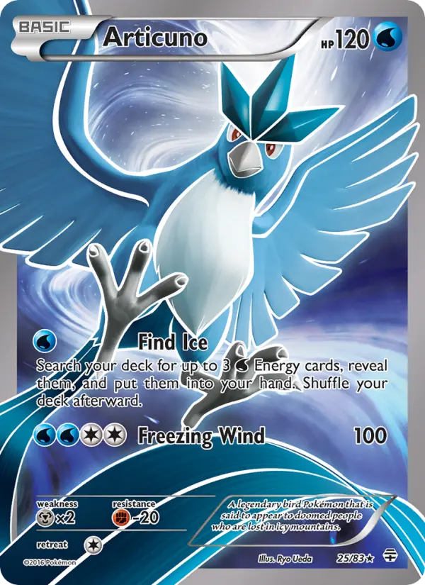 Articuno Ultra Rare Pokemon card #25 from Generations