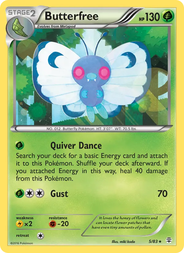 Butterfree Rare Pokemon card #5 from Generations