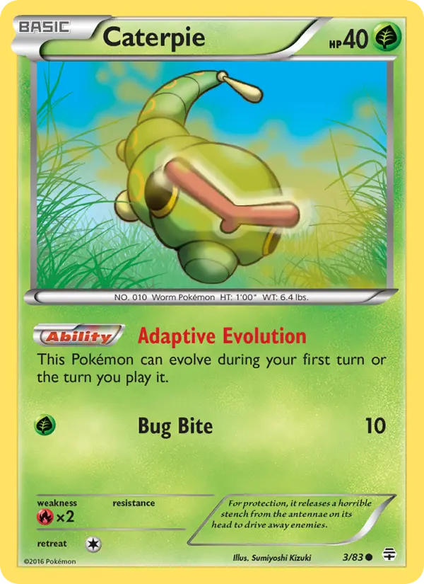 Caterpie Common Pokemon card #3 from Generations