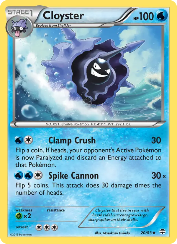 Cloyster Uncommon Pokemon card #20 from Generations