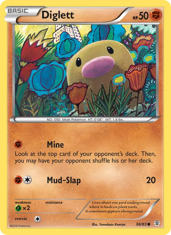 Diglett Common Pokemon card #38 from Generations