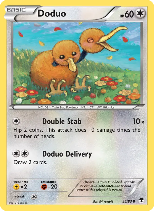 Doduo Common Pokemon card #55 from Generations