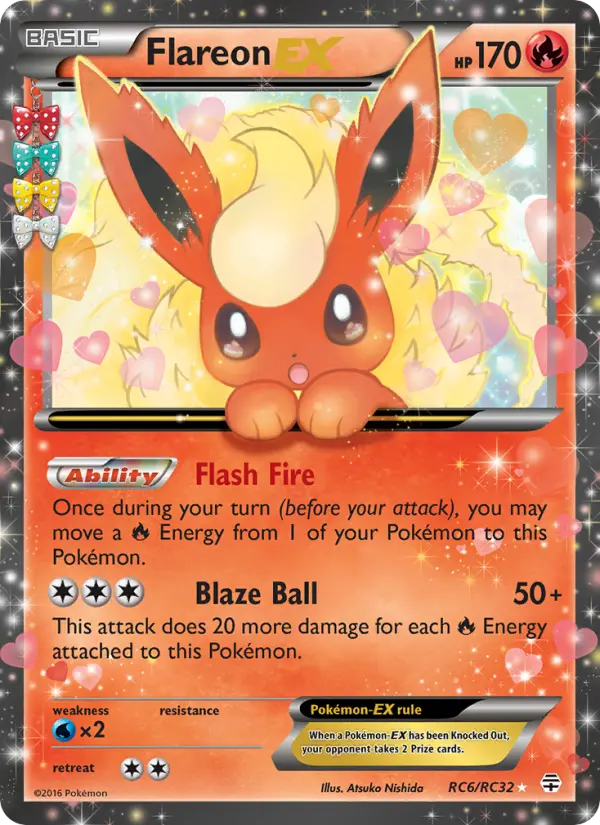 Flareon EX Ultra Rare Pokemon card #RC6 from Generations