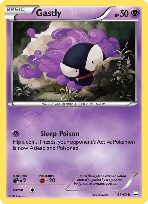 Gastly Common Pokemon card #33 from Generations