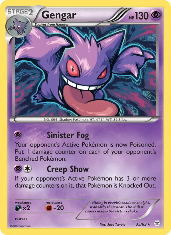 Gengar Rare Pokemon card #35 from Generations