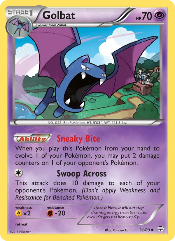 Golbat Uncommon Pokemon card #31 from Generations