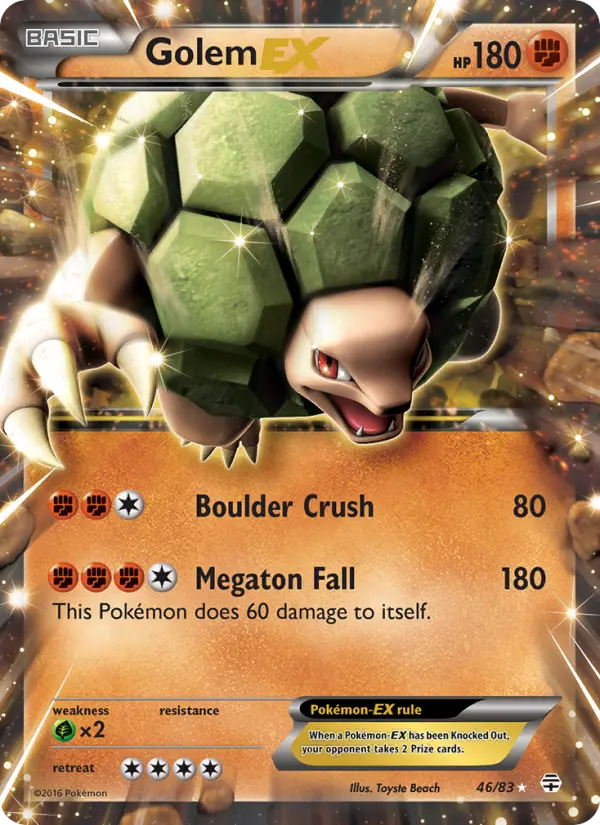 Golem EX Ultra Rare Pokemon card #46 from Generations