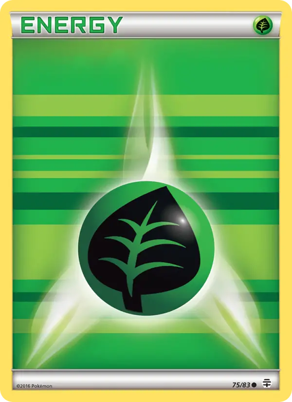 Grass Energy Common Pokemon card #75 from Generations