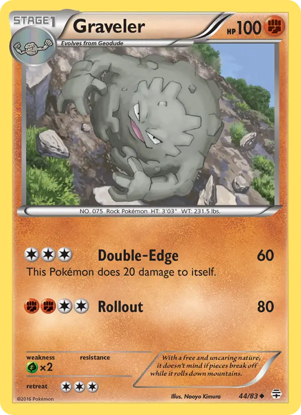 Graveler Uncommon Pokemon card #44 from Generations