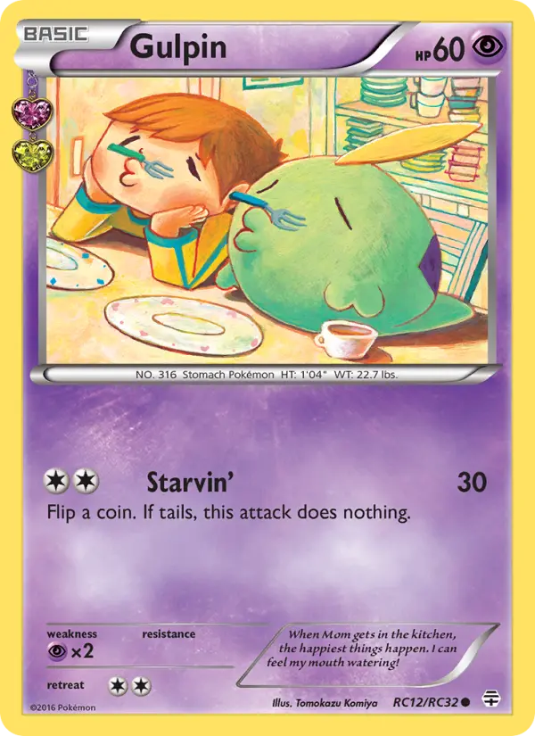 Gulpin Common Pokemon card #RC12 from Generations