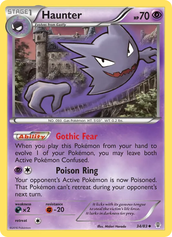Haunter Uncommon Pokemon card #34 from Generations