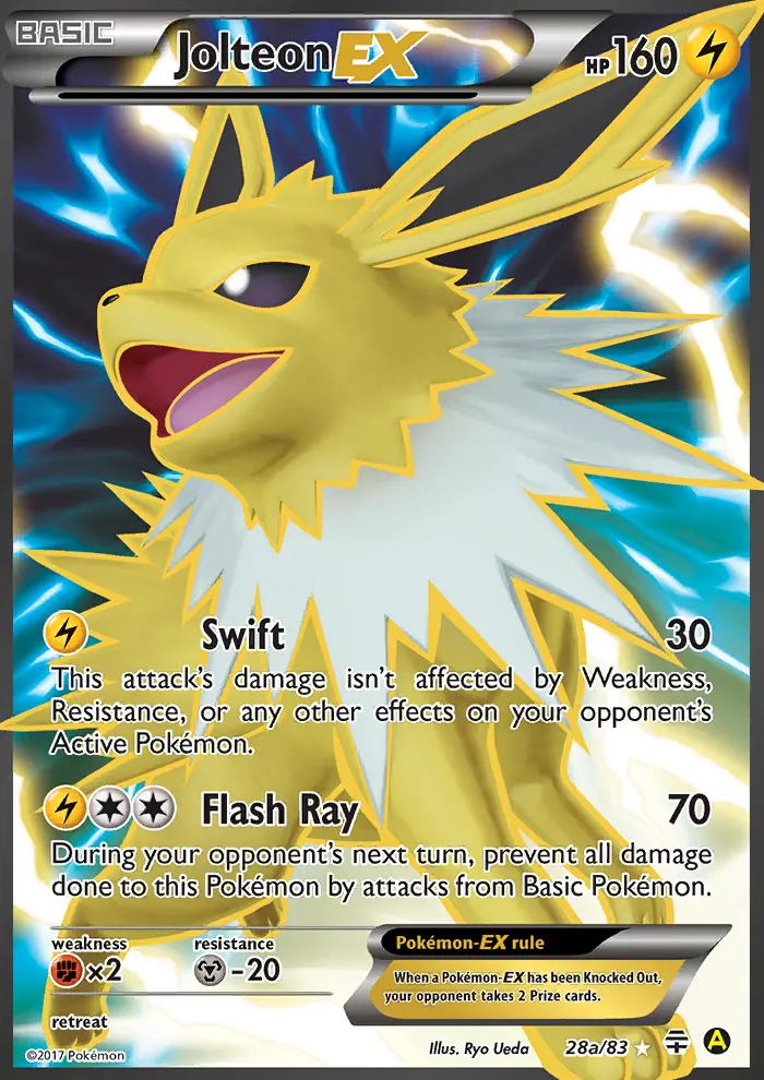 Jolteon-EX Rare Pokemon card #28a from Generations