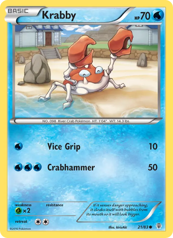 Krabby Common Pokemon card #21 from Generations