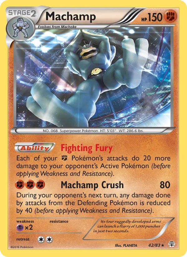 Machamp Rare Pokemon card #42 from Generations