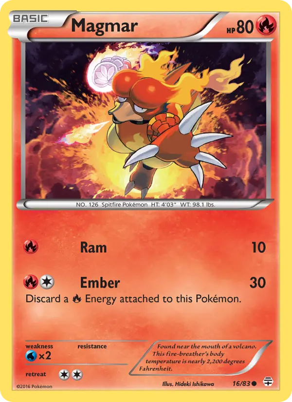 Magmar Common Pokemon card #16 from Generations