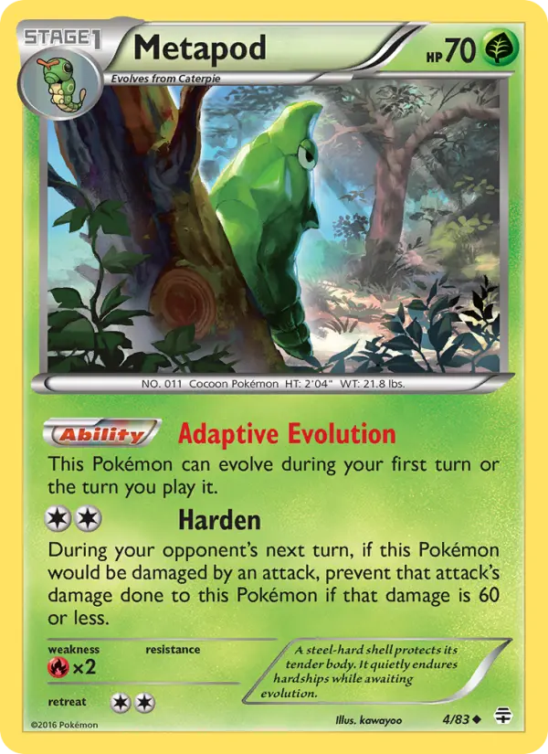 Metapod Uncommon Pokemon card #4 from Generations