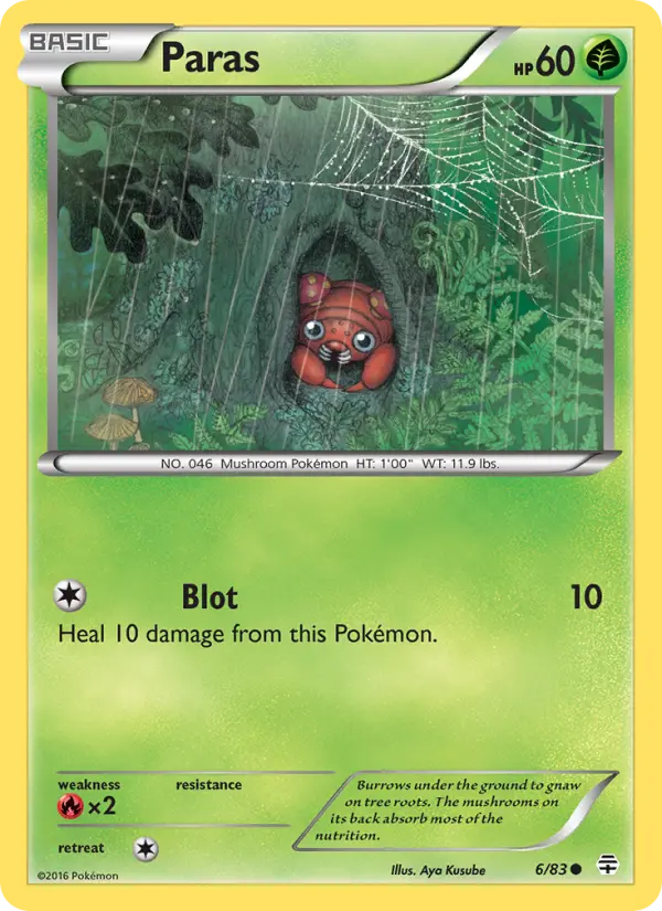Paras Common Pokemon card #6 from Generations