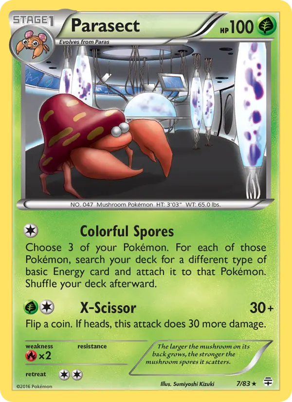 Parasect Rare Pokemon card #7 from Generations