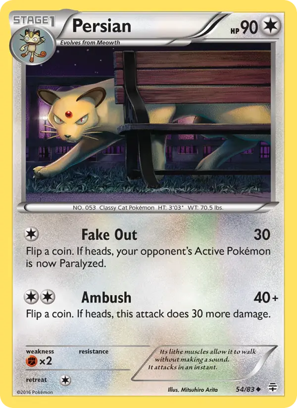 Persian Uncommon Pokemon card #54 from Generations