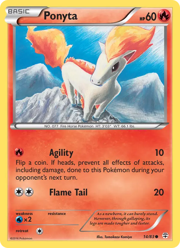 Ponyta Common Pokemon card #14 from Generations